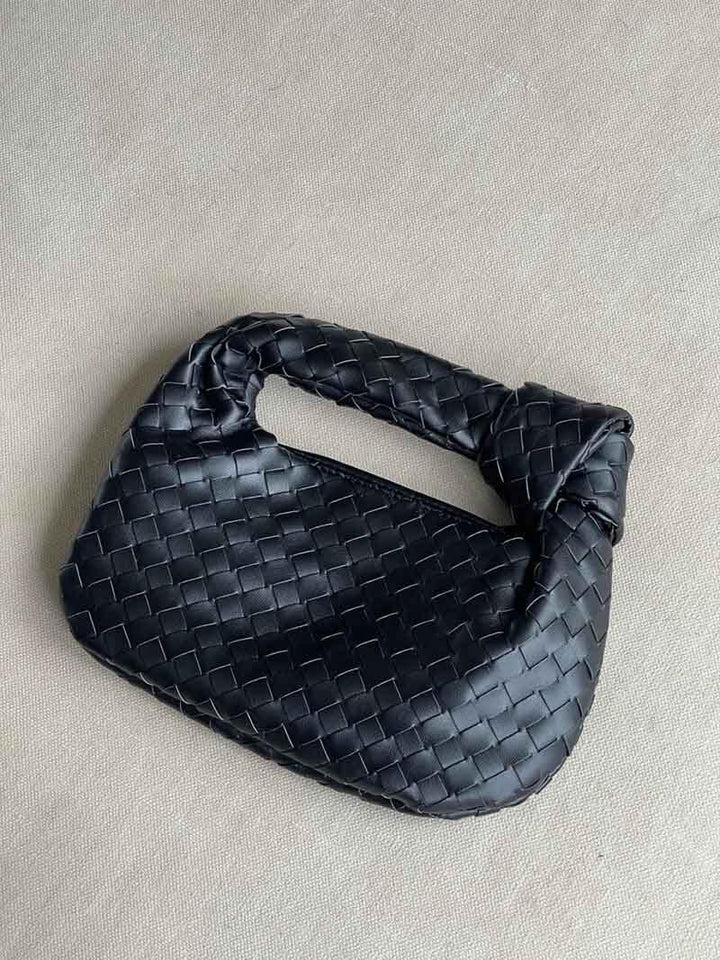 Woven Vegan Leather Handbag with Braided Structure