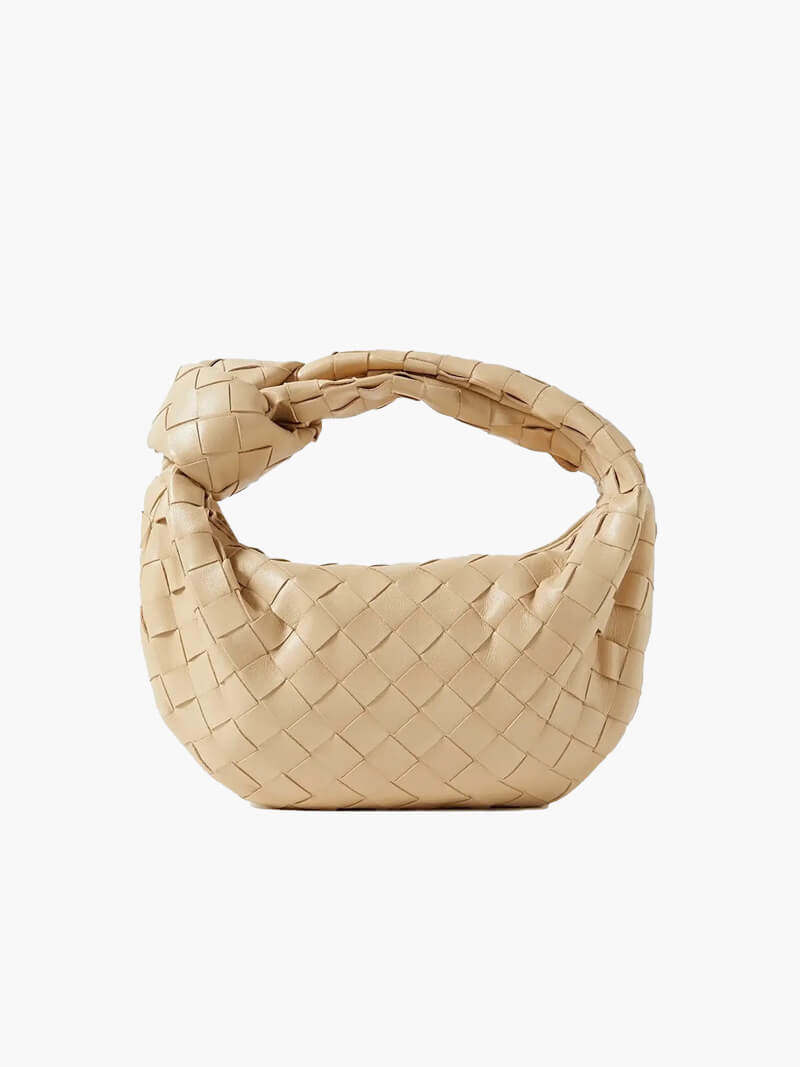 Woven Vegan Leather Handbag with Braided Structure