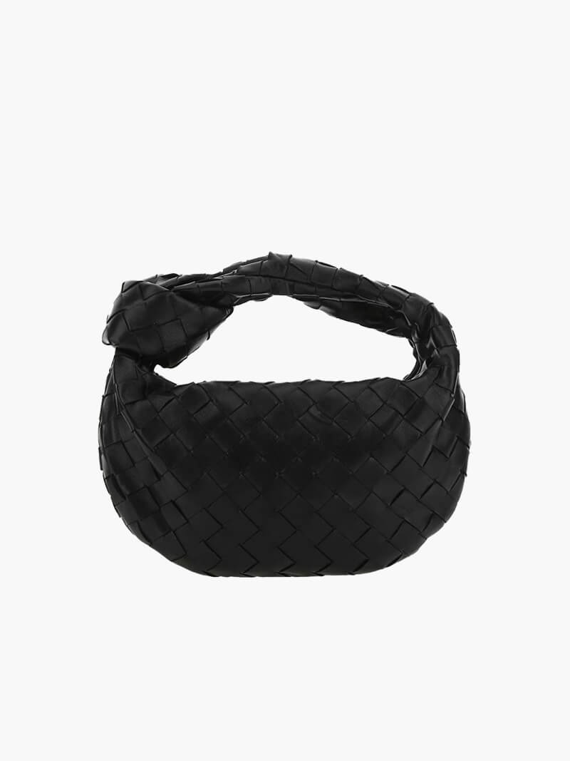 Woven Vegan Leather Handbag with Braided Structure