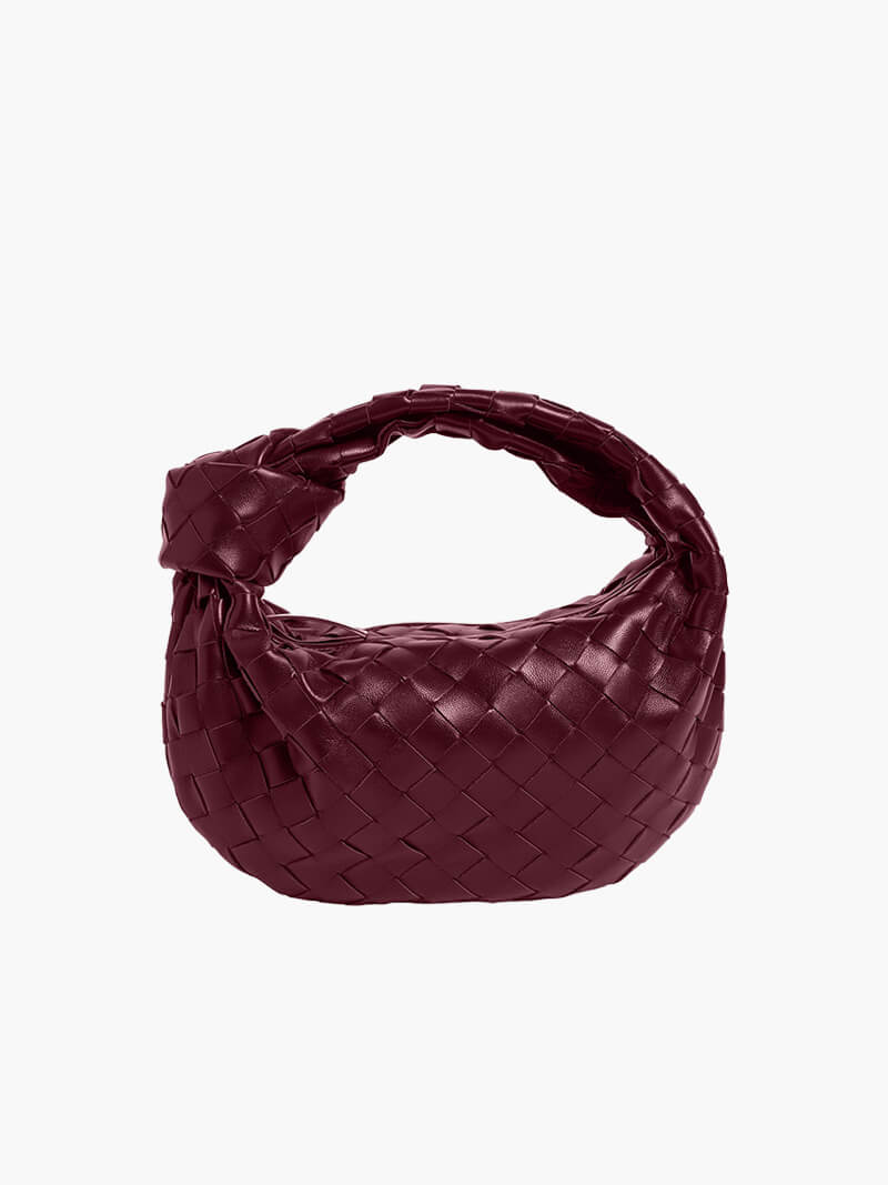 Woven Vegan Leather Handbag with Braided Structure