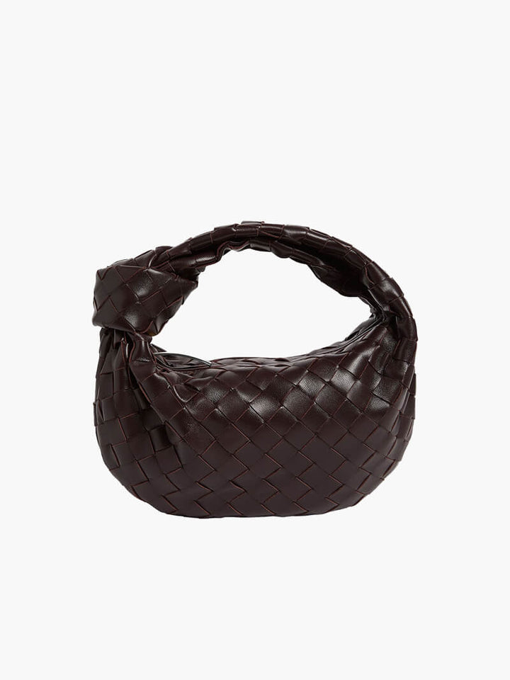 Woven Vegan Leather Handbag with Braided Structure