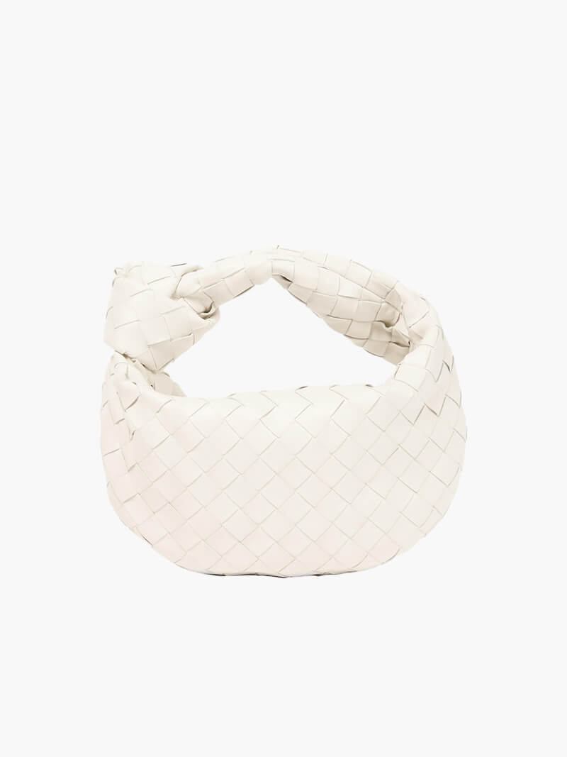 Woven Vegan Leather Handbag with Braided Structure