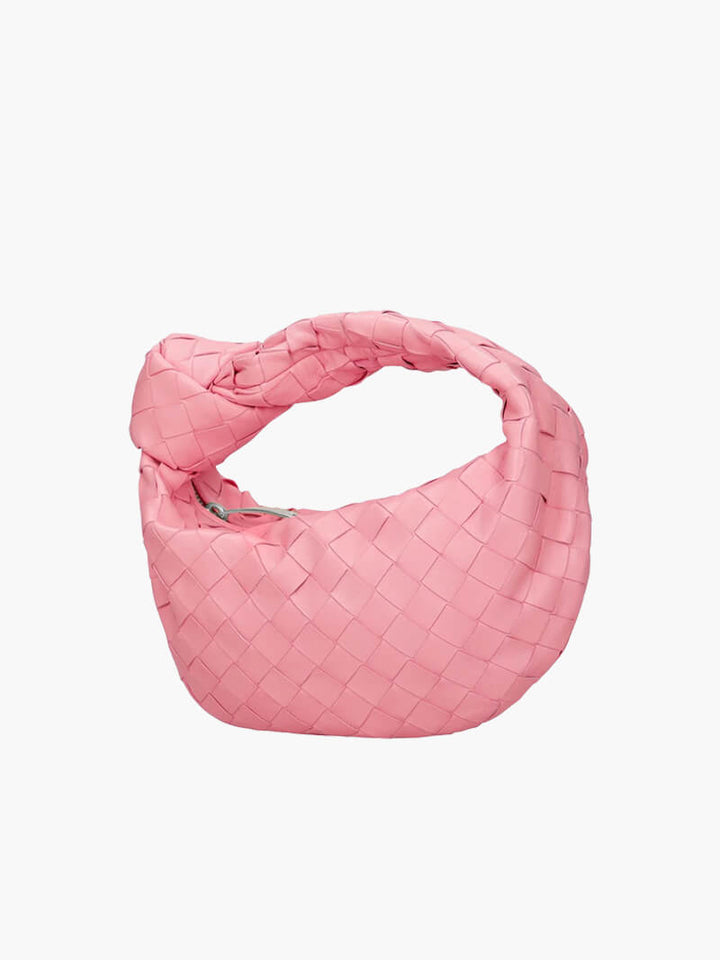 Woven Vegan Leather Handbag with Braided Structure