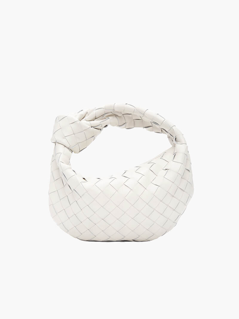 Woven Vegan Leather Handbag with Braided Structure