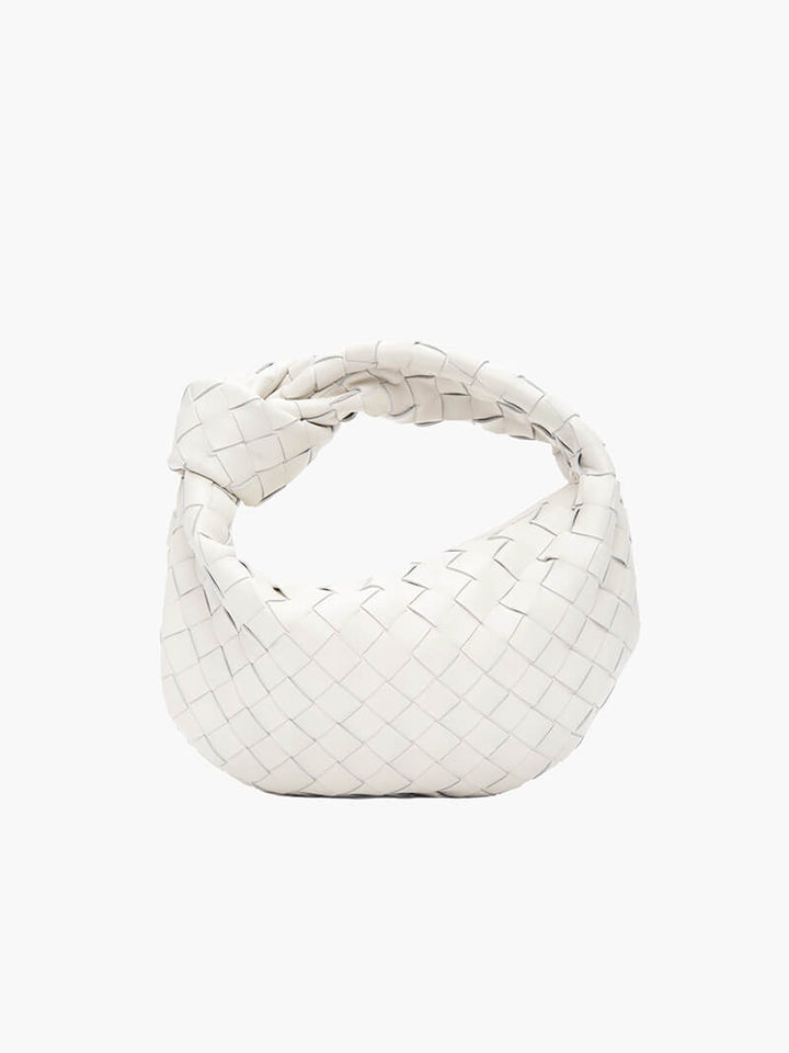 Woven Vegan Leather Handbag with Braided Structure