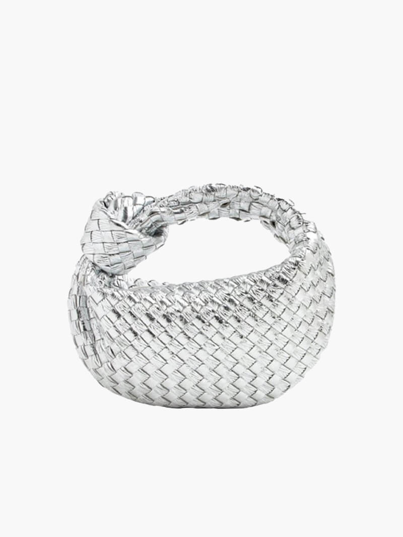 Woven Vegan Leather Handbag with Braided Structure