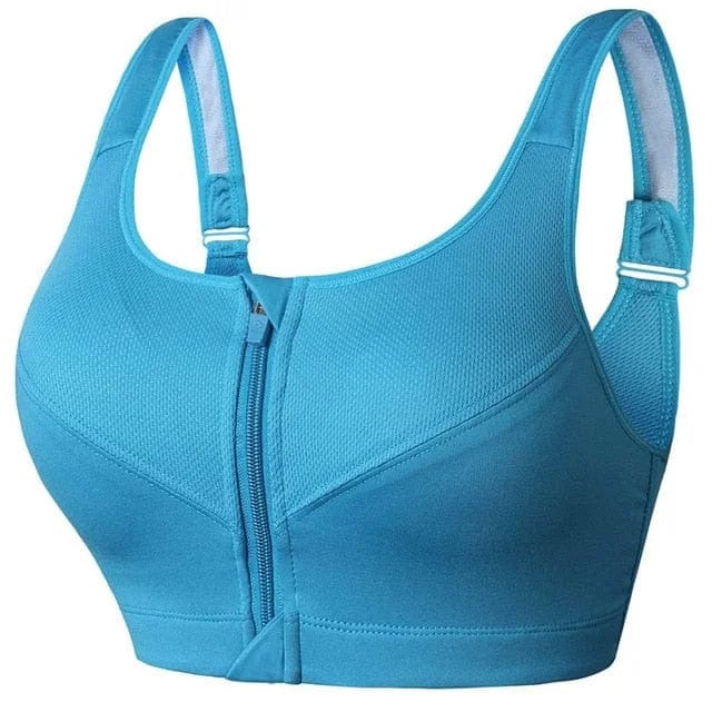 Plus Size Sports Bra with Front Zip Closure
