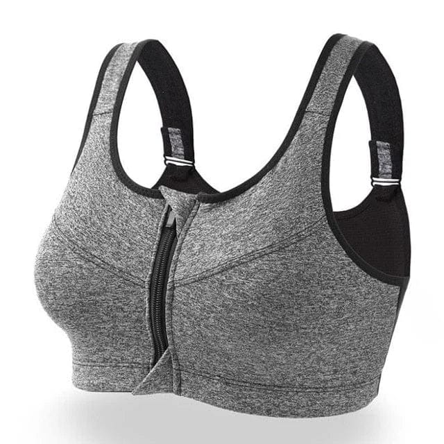 Plus Size Sports Bra with Front Zip Closure