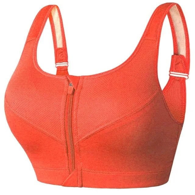Plus Size Sports Bra with Front Zip Closure