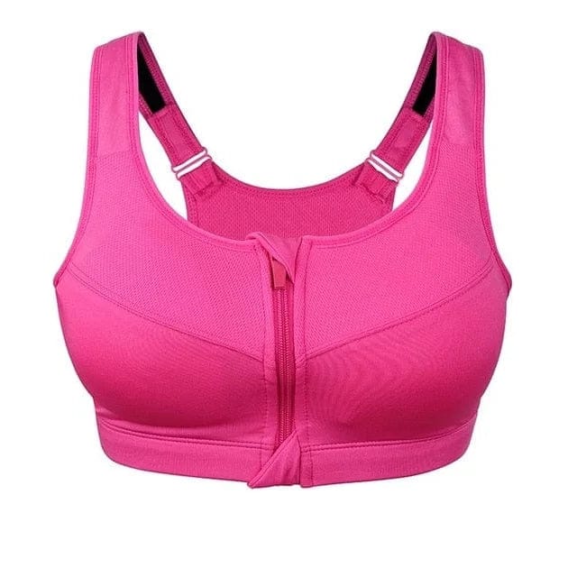 Plus Size Sports Bra with Front Zip Closure