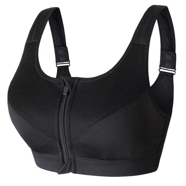 Plus Size Sports Bra with Front Zip Closure