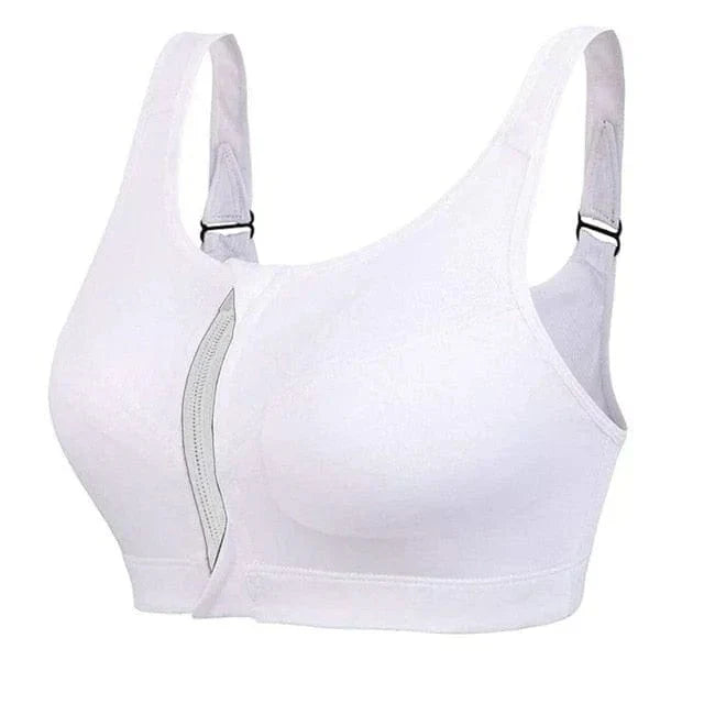 Plus Size Sports Bra with Front Zip Closure
