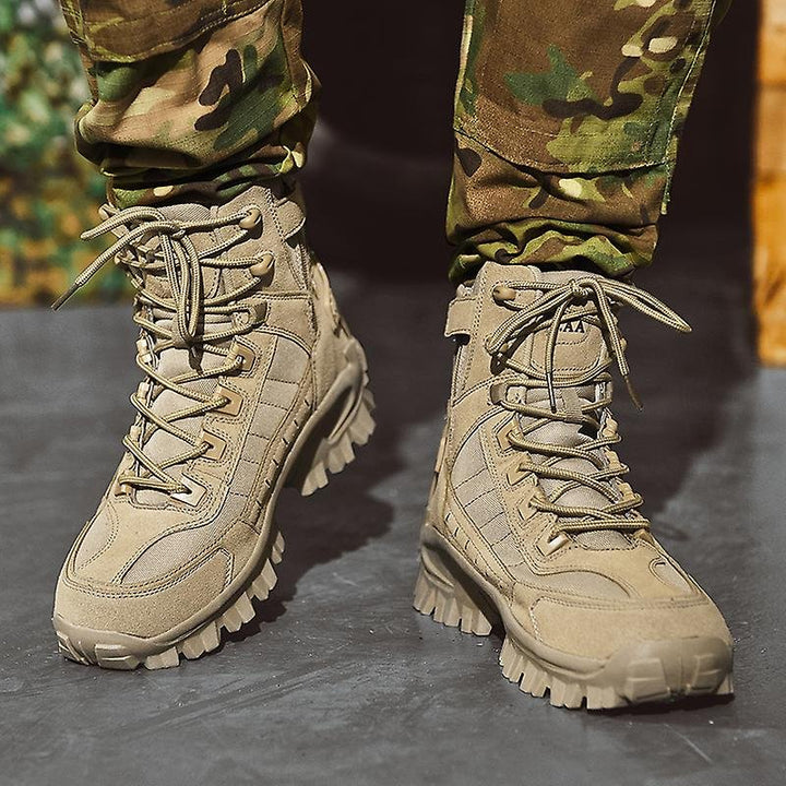 Military-Style Winter Boots with Plush Lining