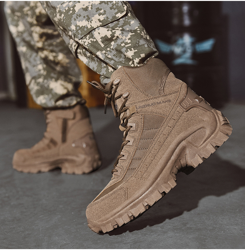 Military-Style Winter Boots with Plush Lining