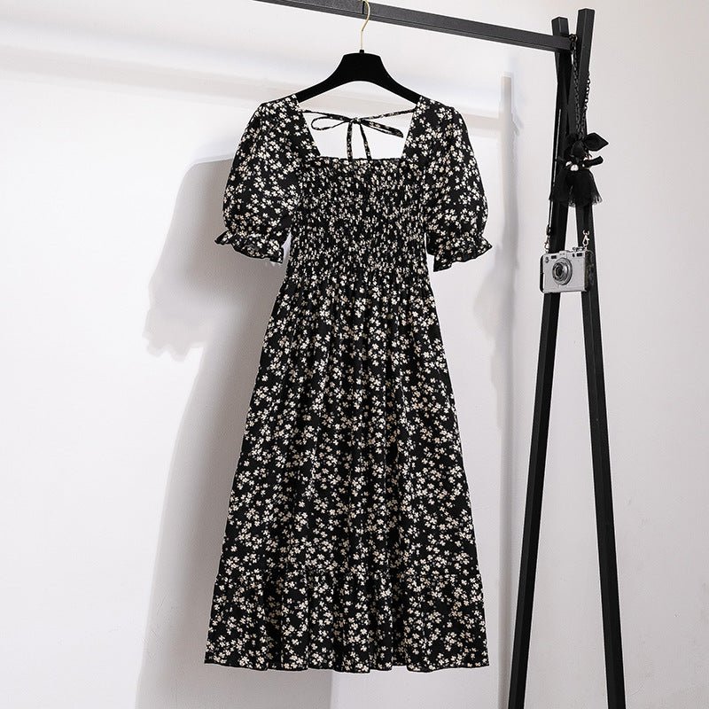 The Sweet Breeze Mini Dress for Women - Black flower