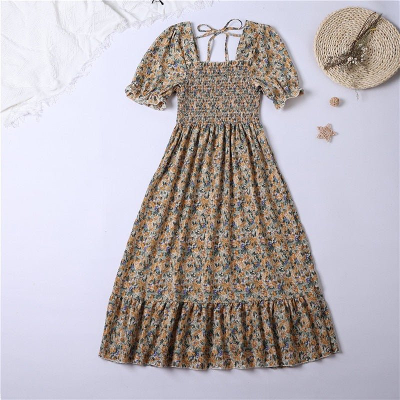 The Sweet Breeze Mini Dress for Women - Yellow floral