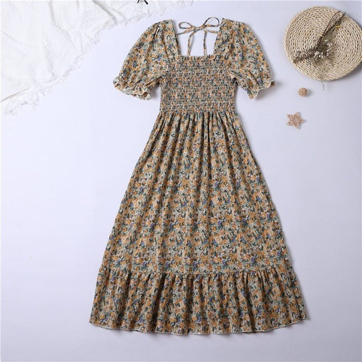 The Sweet Breeze Mini Dress for Women - Yellow floral