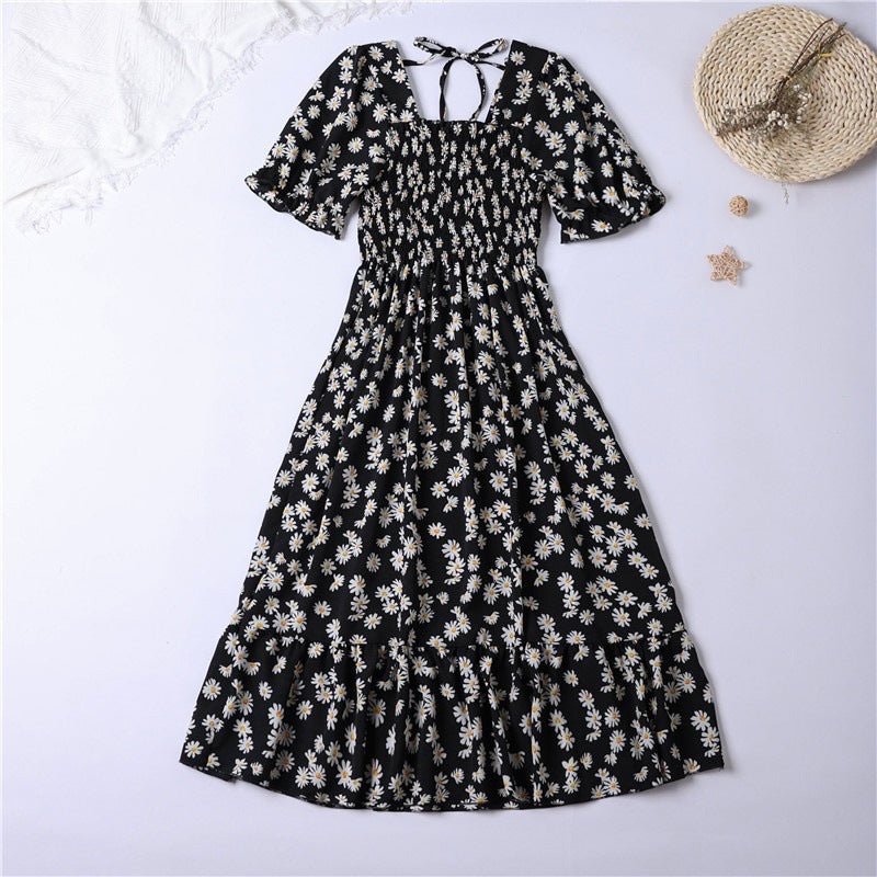 The Sweet Breeze Mini Dress for Women - Little black daisy