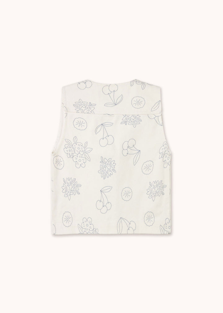 Denim Fruits Vest Waistcoat for Women - gallery