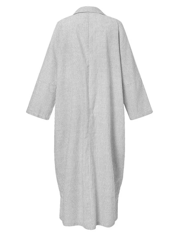 Stripe Printed Casual Loose Dress for Women - gallery