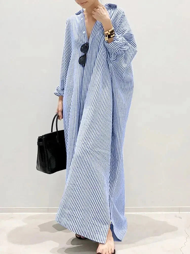 Stripe Printed Casual Loose Dress for Women