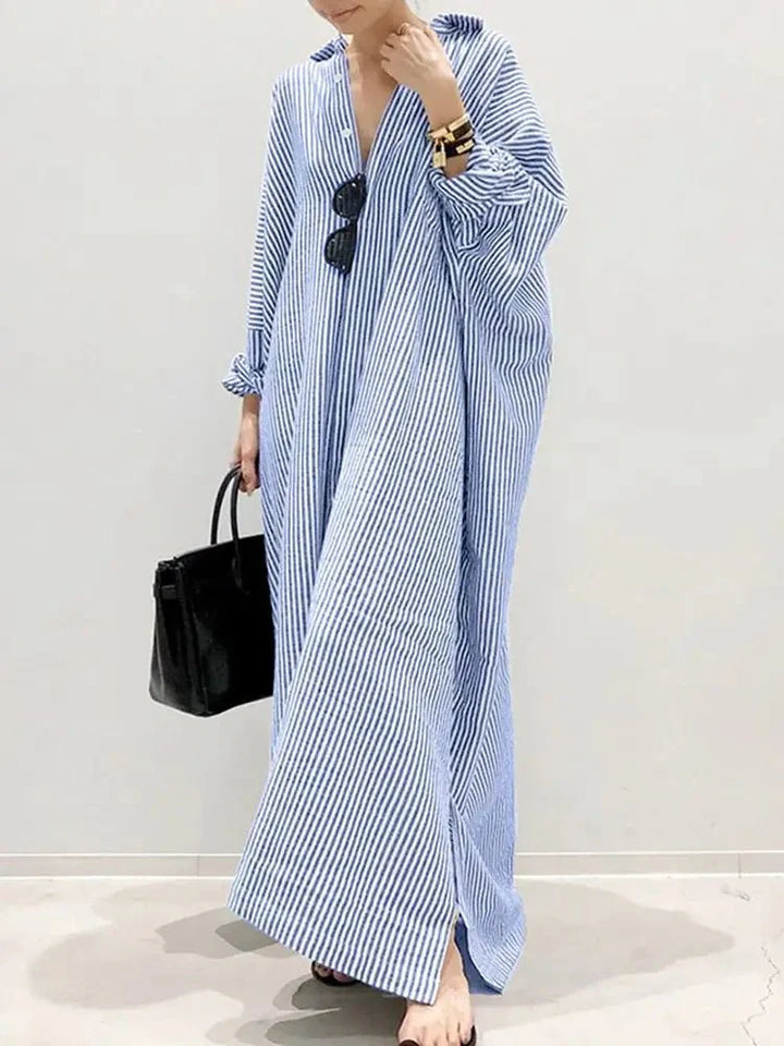 Stripe Printed Casual Loose Dress for Women