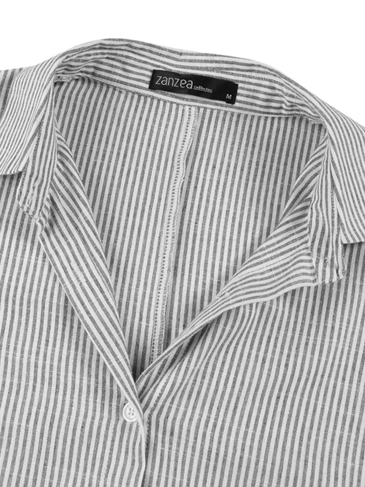 Stripe Printed Casual Loose Dress for Women - gallery