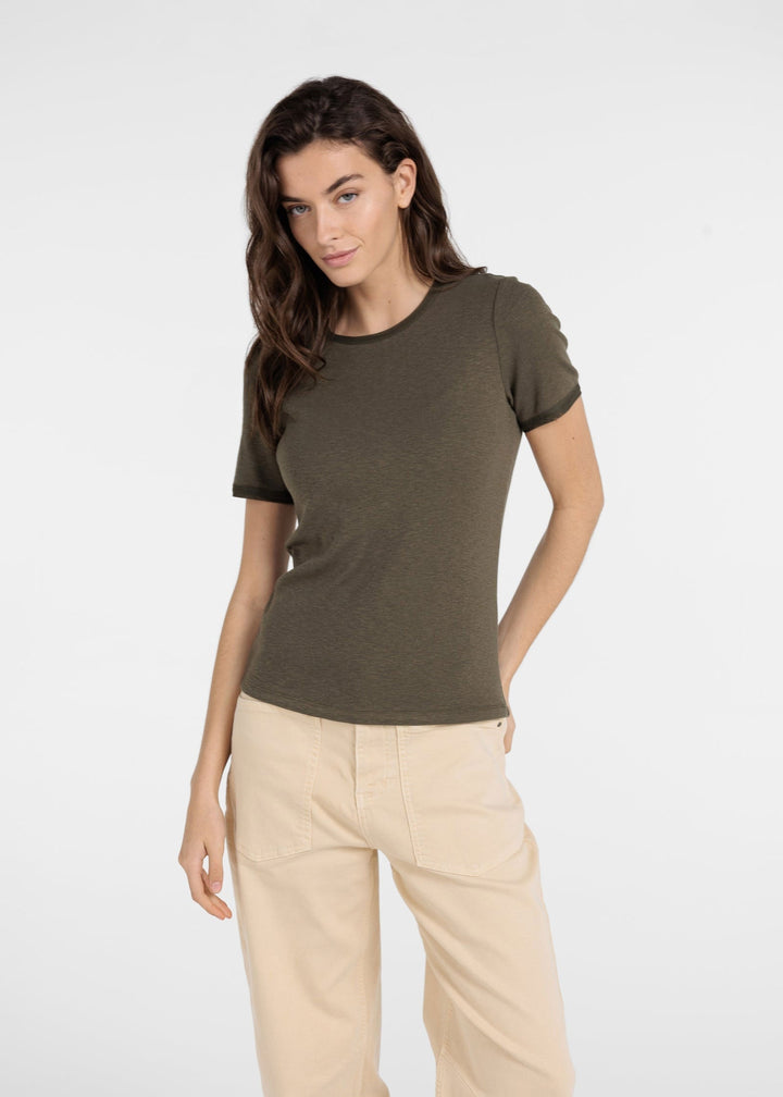 Faye Mesh Detail T-Shirt for Women