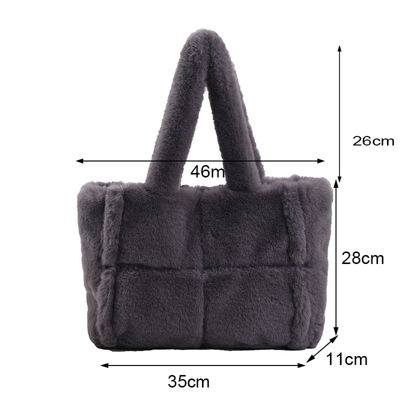 Dante Plush Handbag in Six Colours - Women's Winter Bag