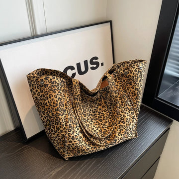 Leopard Print Shoulder Bag with Adjustable Strap