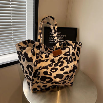 Leopard Print Shoulder Bag with Adjustable Strap