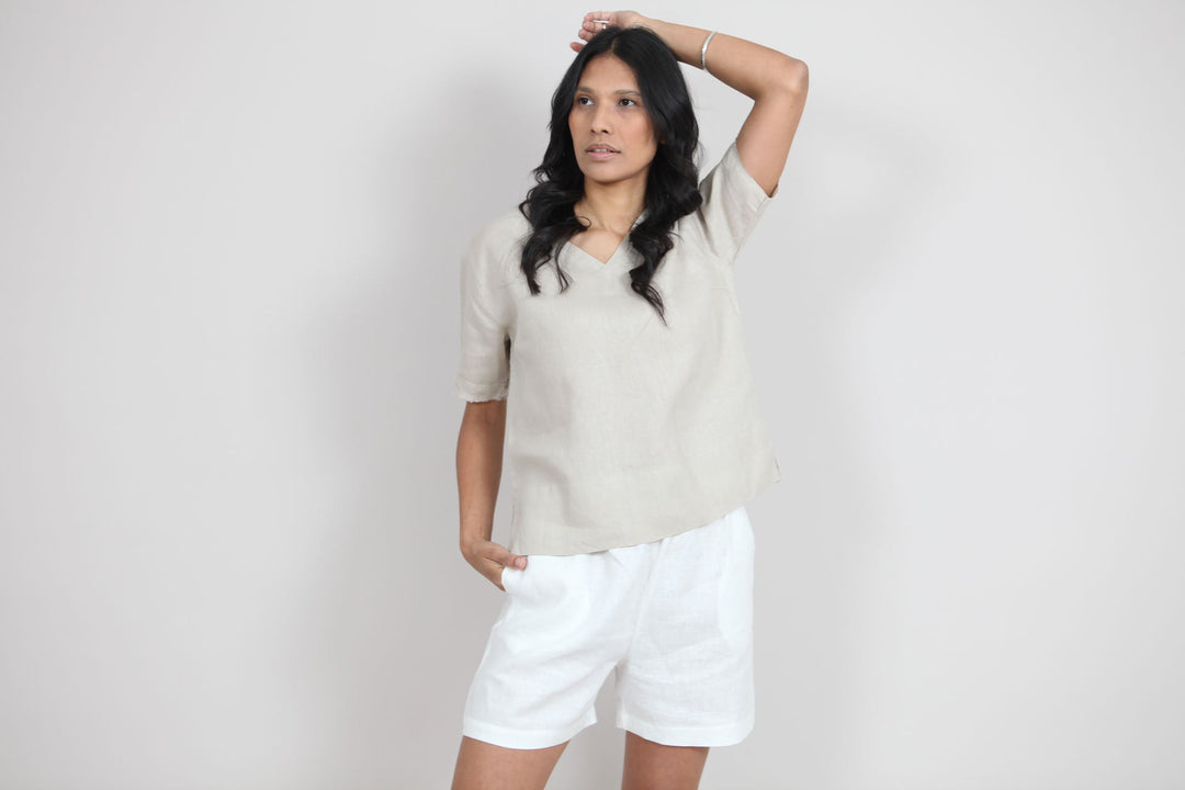 Sallie Linen Top for Women - gallery