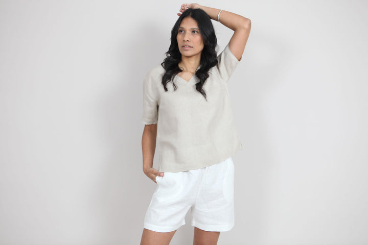Sallie Linen Top for Women - gallery