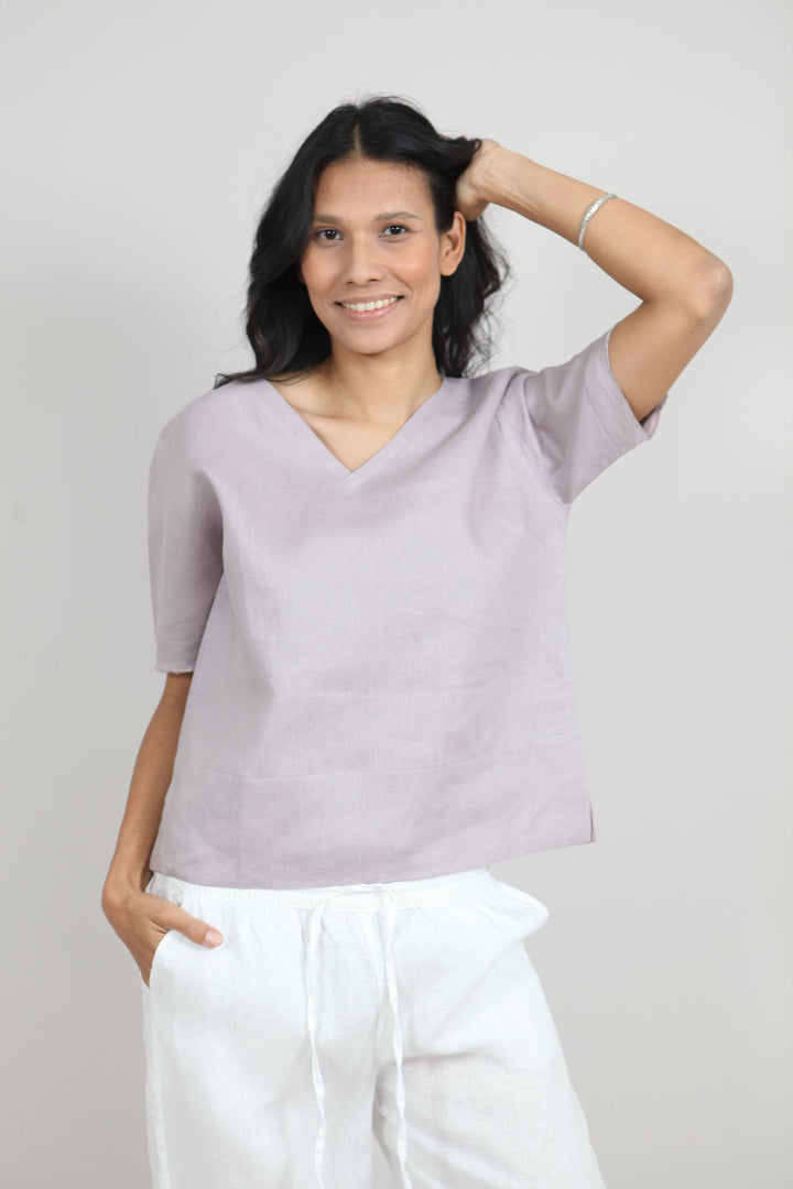 Sallie Linen Top for Women - gallery