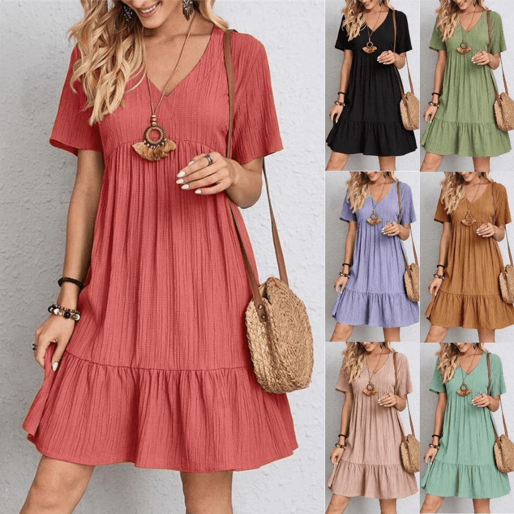 Aurelia Classic V-Neck Slim Shaping Dress for Women - gallery