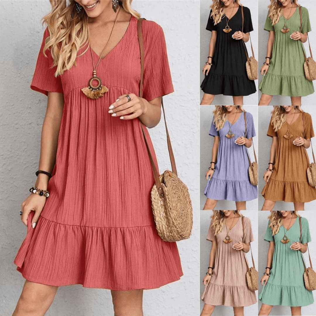 Aurelia Classic V-Neck Slim Shaping Dress for Women - gallery