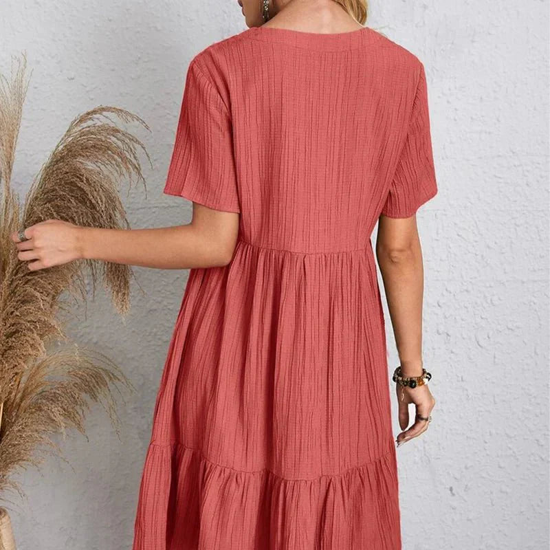 Aurelia Classic V-Neck Slim Shaping Dress for Women - gallery
