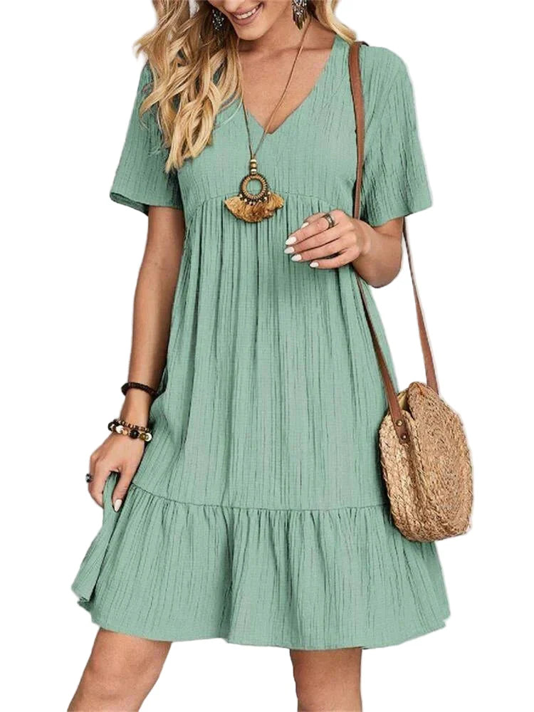 Aurelia Classic V-Neck Slim Shaping Dress for Women