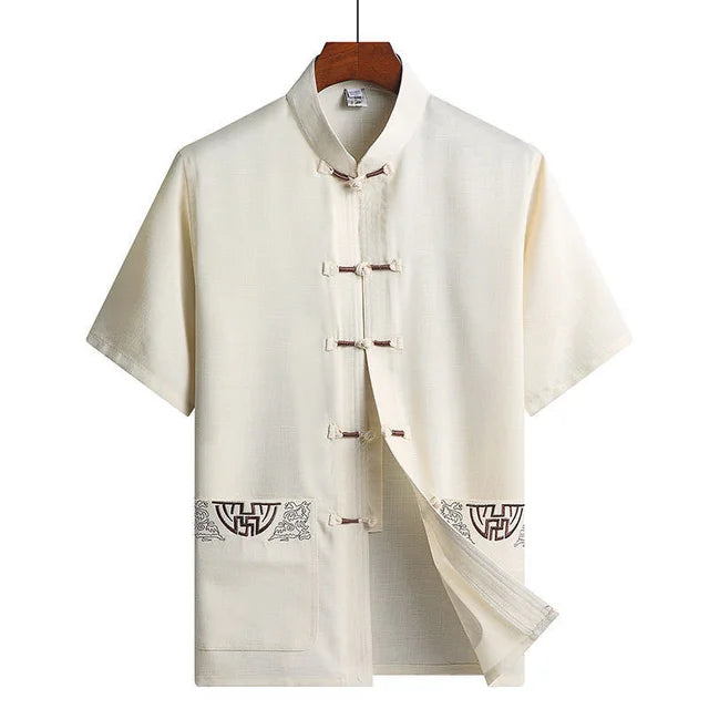 Hinode Traditional Japanese Shirt for Men - Beige
