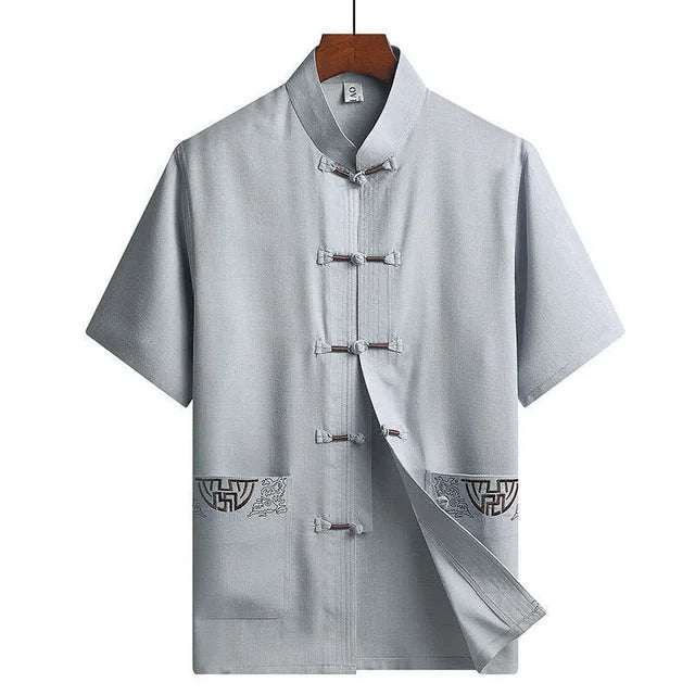 Hinode Traditional Japanese Shirt for Men - Light Blue