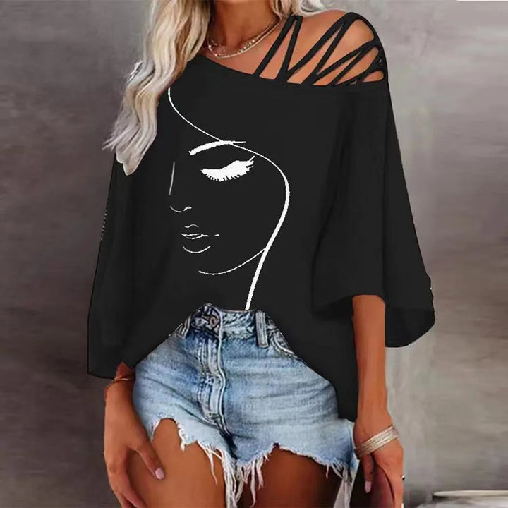 Women's Relaxed-Fit Printed Graphic Tee in Jersey