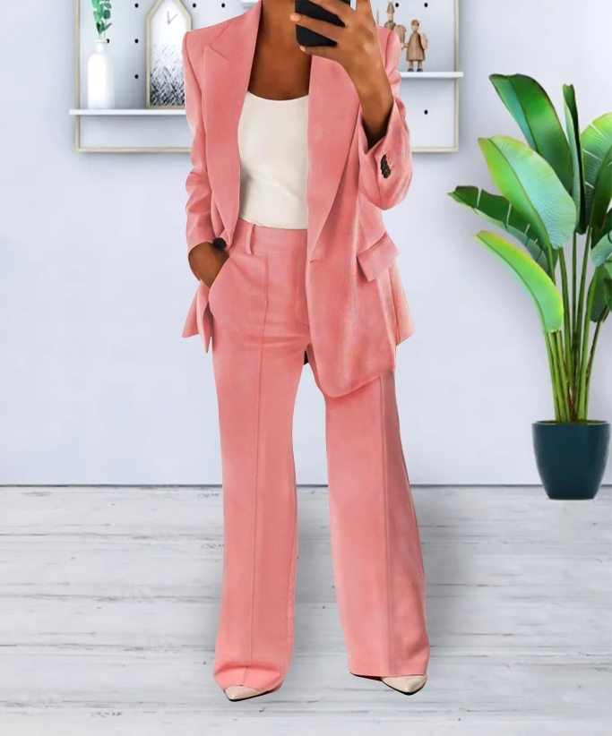 Wide-Leg Trouser and Blazer Set for Women