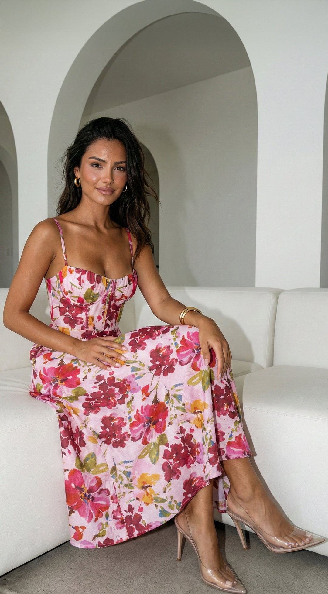 Floréa Bodice Floral Maxi Dress - Pink — gallery