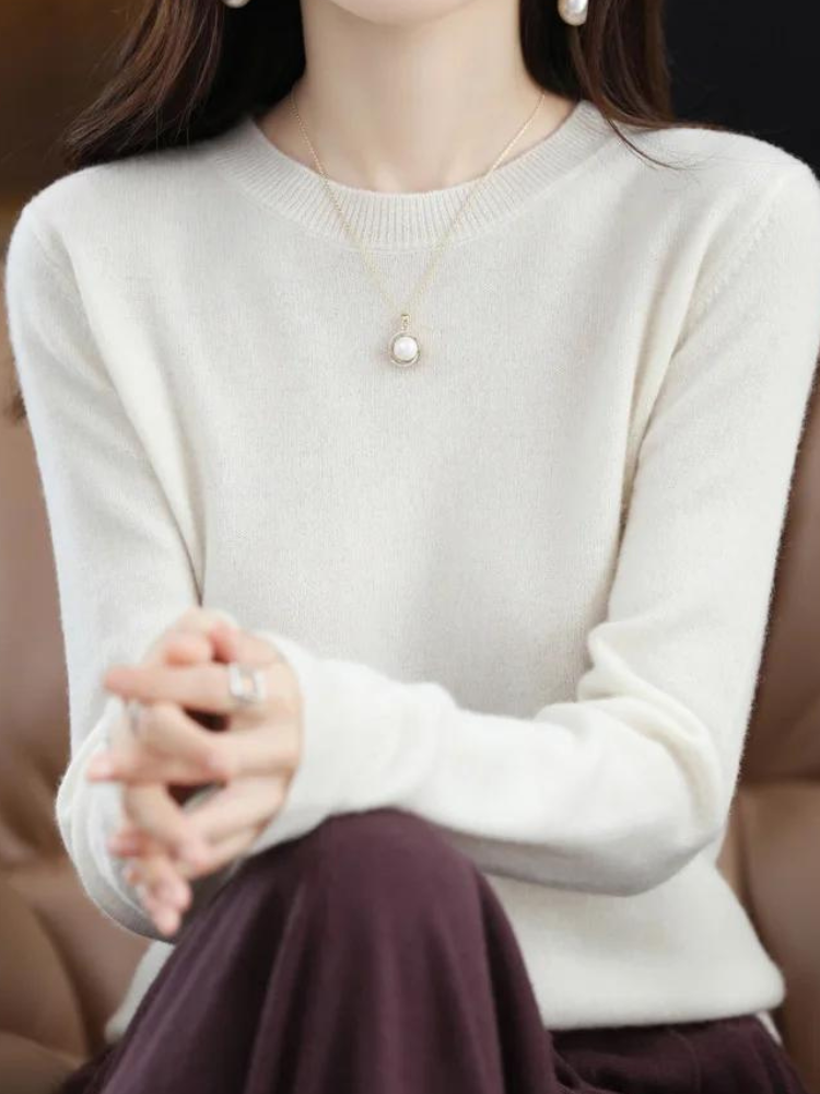 Long-Sleeve Merino Wool Jumper for Women