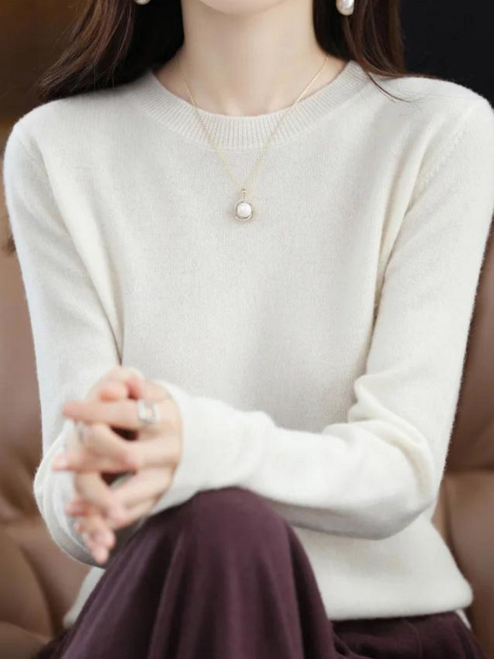 Long-Sleeve Merino Wool Jumper for Women