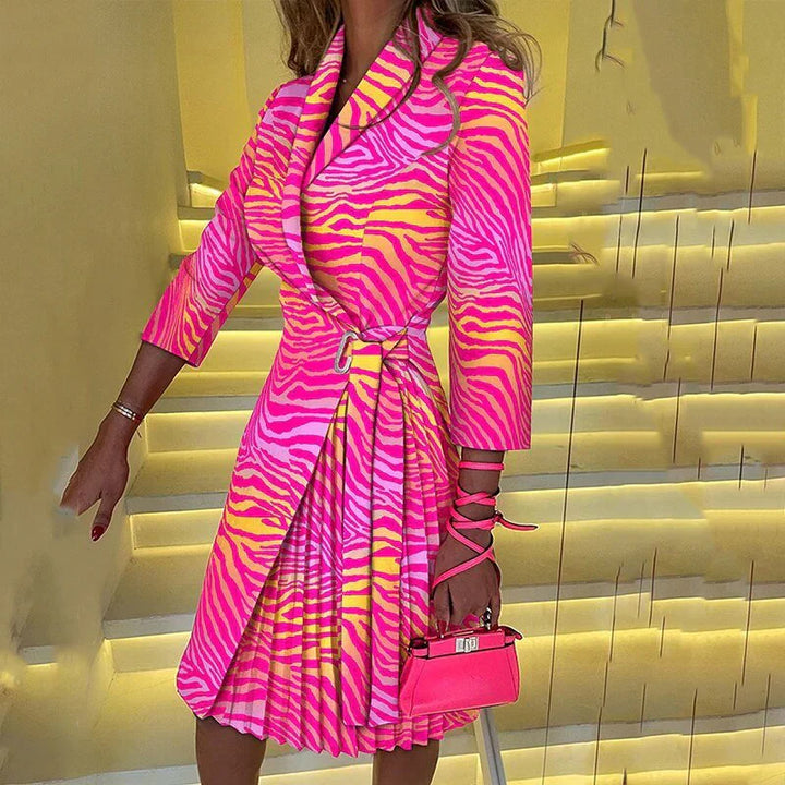 Notched Collar Blazer Dress in a Sharp Clean Line