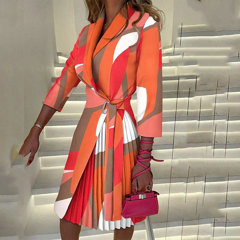 Notched Collar Blazer Dress in a Sharp Clean Line