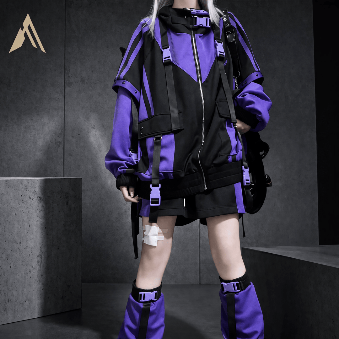 Purple Techwear Jacket for Women