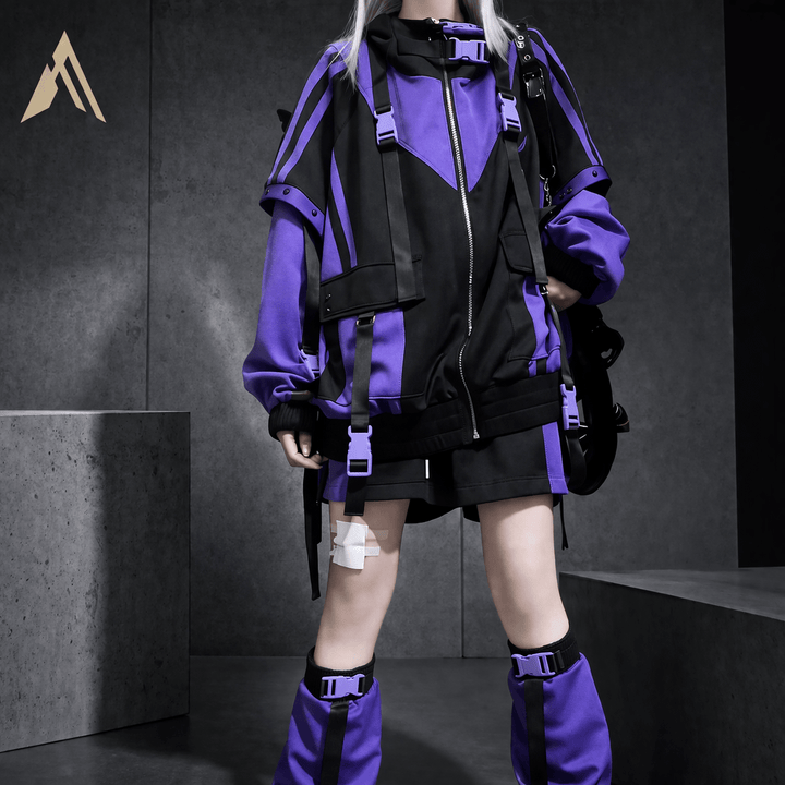 Purple Techwear Jacket for Women