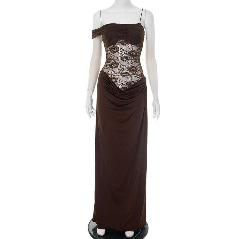 The Sultry Slit Maxi Dress for Women - Brown